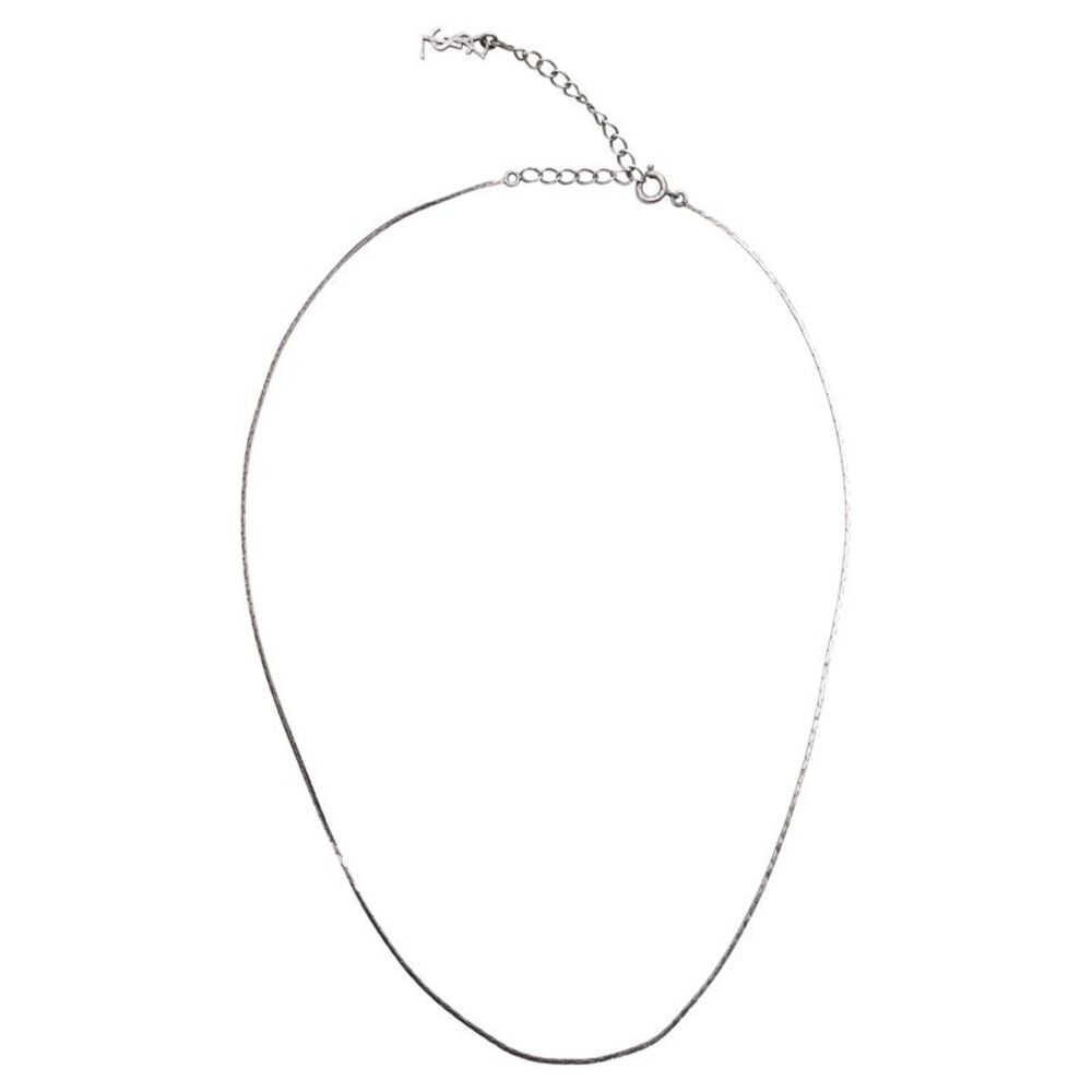 Saint Laurent Snake Chain Necklace in Silver Metal